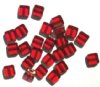 25 6x6x3mm Red with Bronze Edge Windows